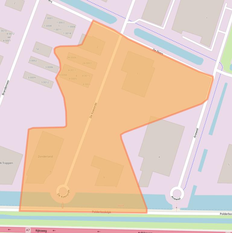 Kaart van postcodegebied 8502TZ.