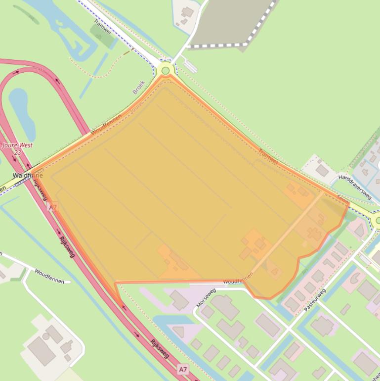 Kaart van postcodegebied 8503AA.