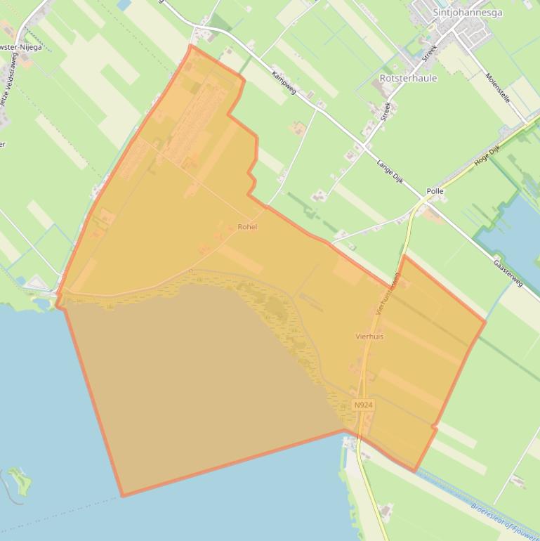 Kaart van postcodegebied 8507.