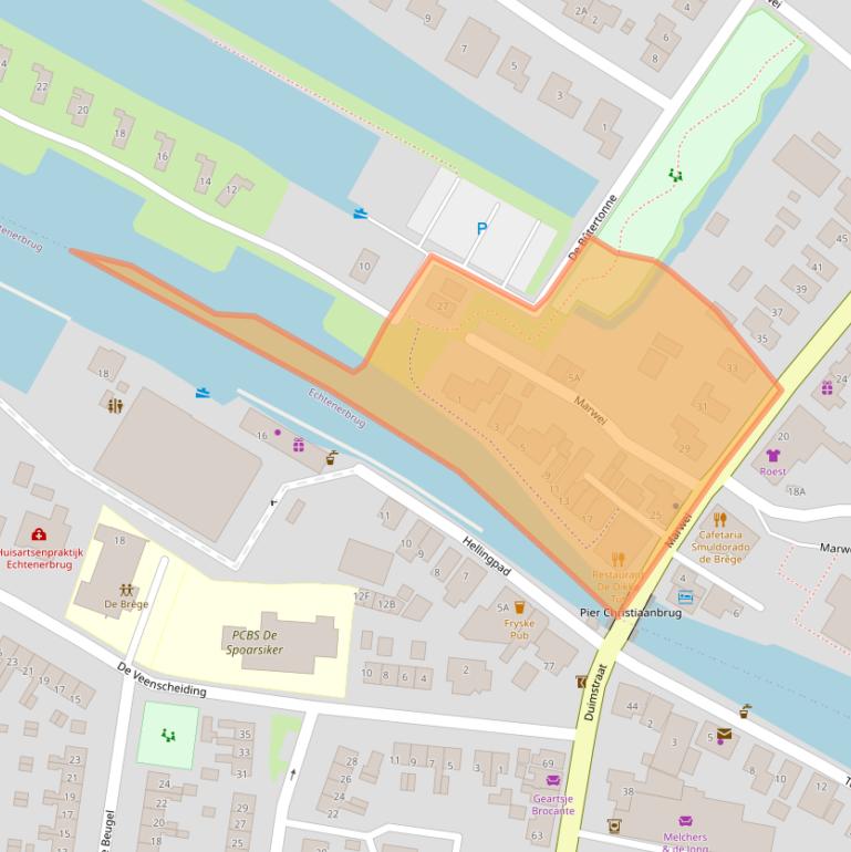 Kaart van postcodegebied 8508RA.