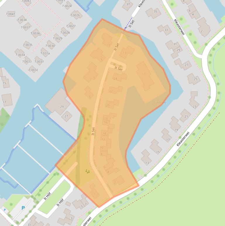 Kaart van postcodegebied 8511AK.