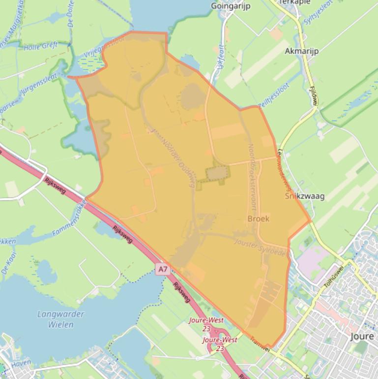 Kaart van postcodegebied 8512.