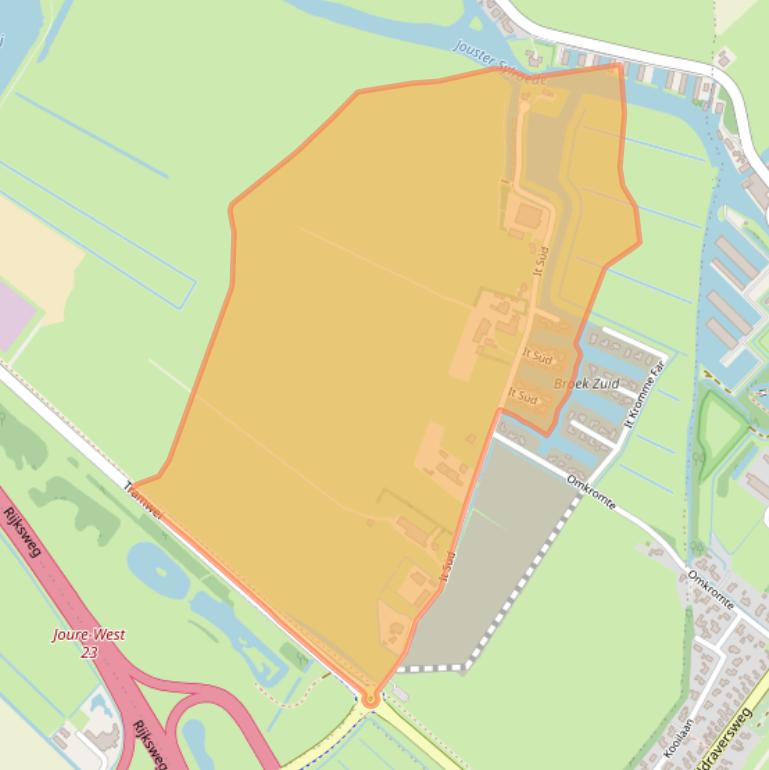 Kaart van postcodegebied 8512AJ.