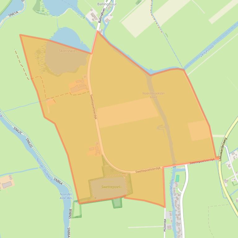 Kaart van postcodegebied 8512AS.