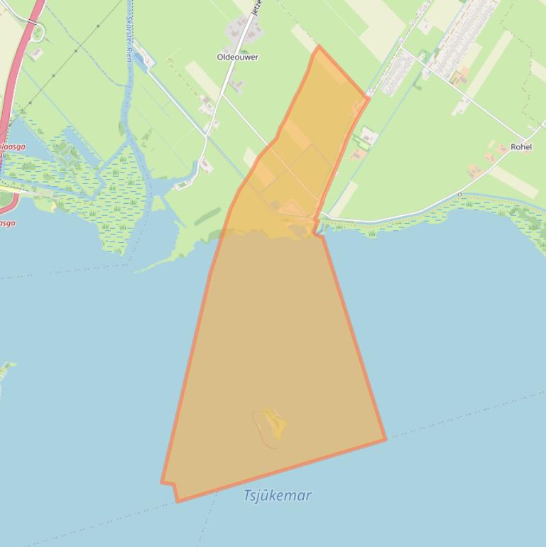 Kaart van postcodegebied 8515CB.