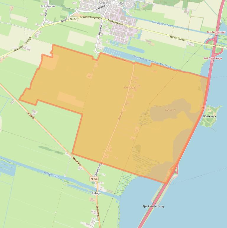 Kaart van postcodegebied 8516.