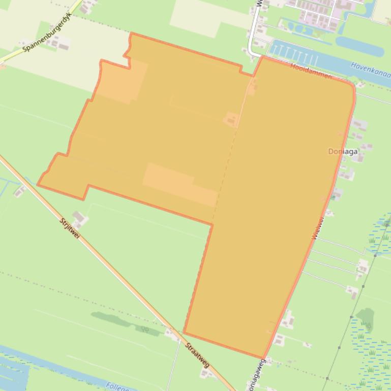 Kaart van postcodegebied 8516DC.