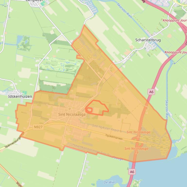 Kaart van postcodegebied 8521.