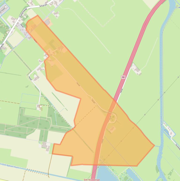 Kaart van postcodegebied 8521DE.
