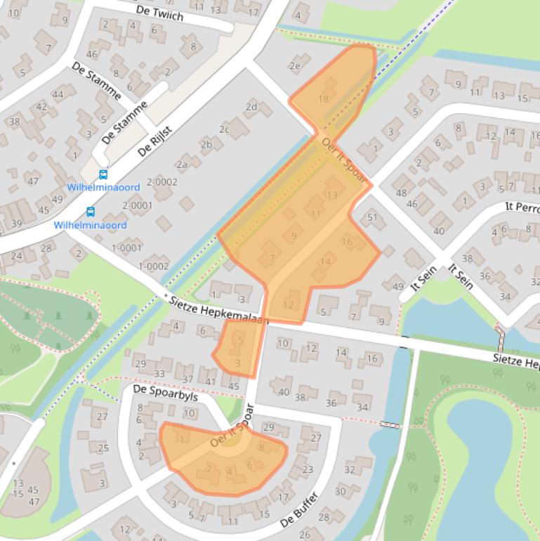 Kaart van postcodegebied 8521DJ.