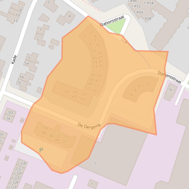 Kaart van postcodegebied 8521GA.