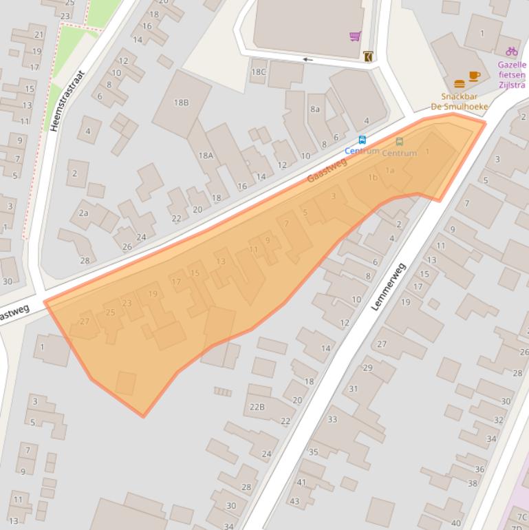 Kaart van postcodegebied 8521JA.