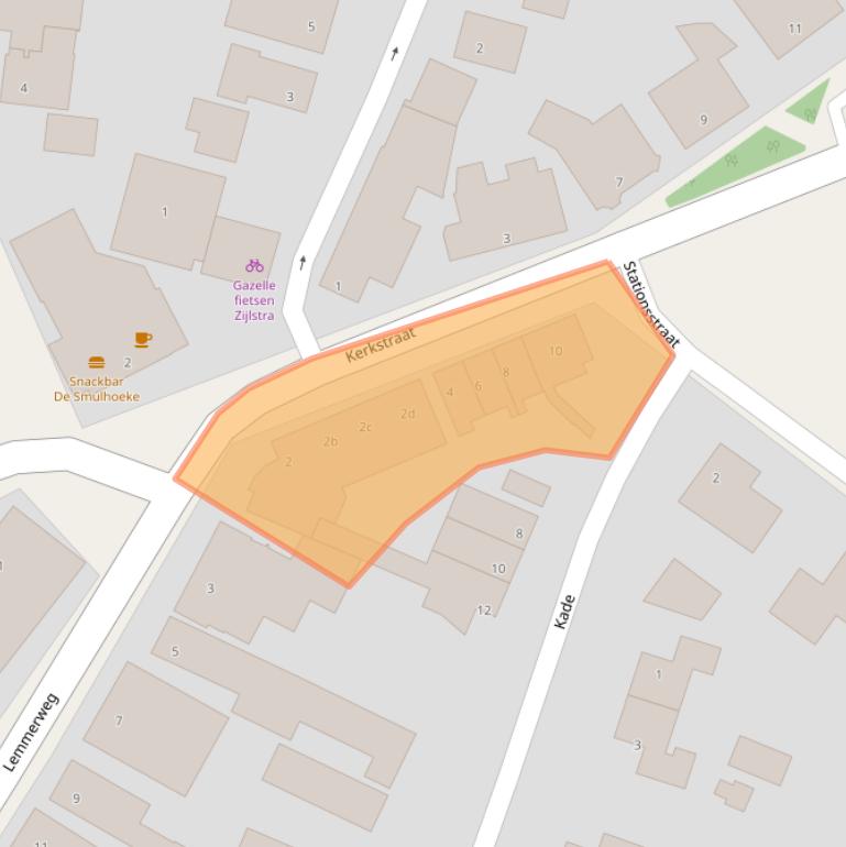 Kaart van postcodegebied 8521JX.