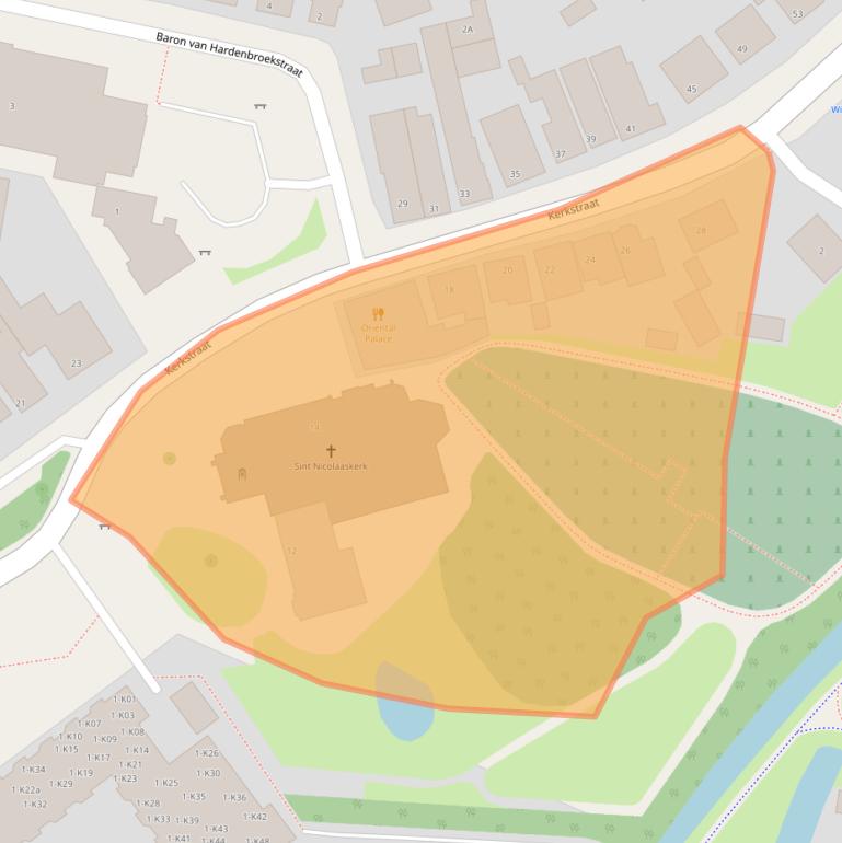 Kaart van postcodegebied 8521JZ.