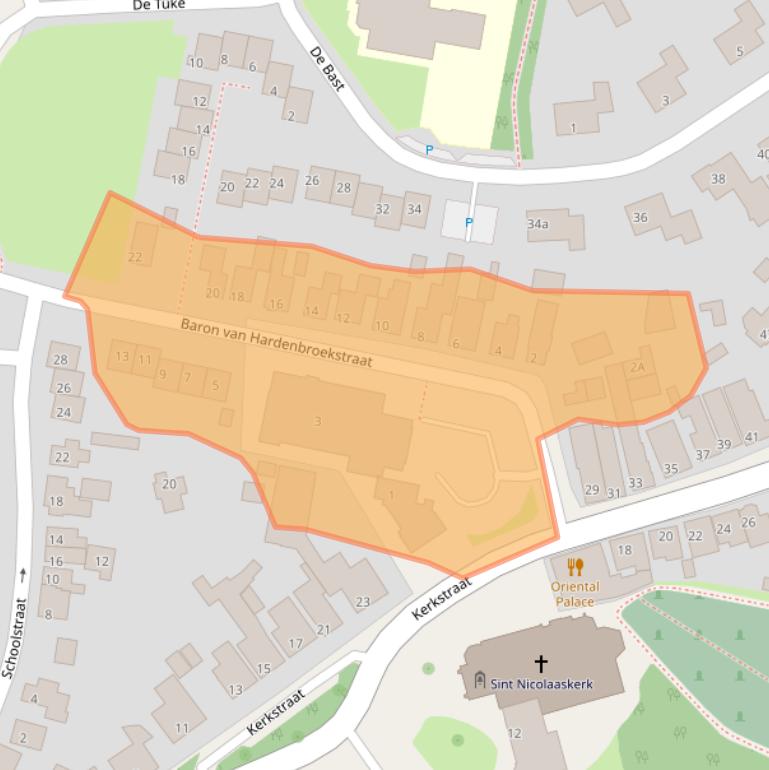 Kaart van postcodegebied 8521KA.