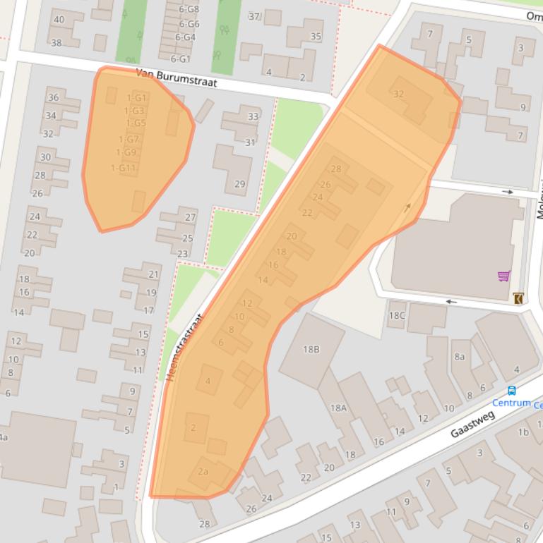 Kaart van postcodegebied 8521KH.