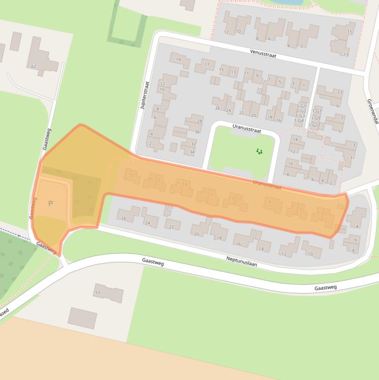 Kaart van postcodegebied 8521LZ.