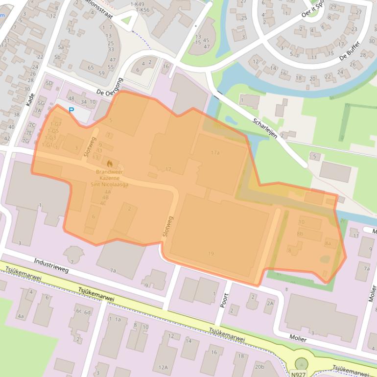 Kaart van postcodegebied 8521MA.