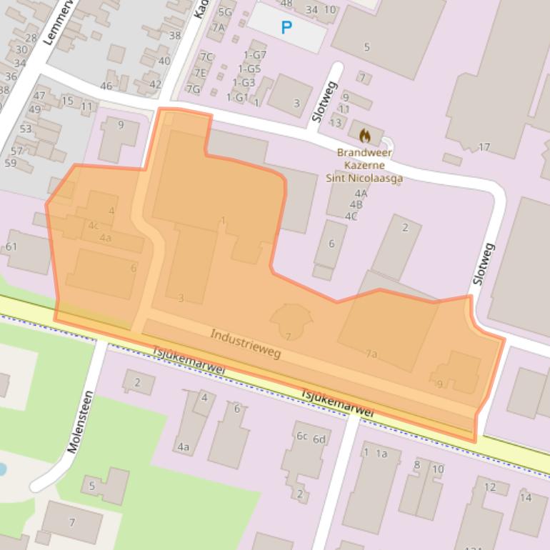 Kaart van postcodegebied 8521MB.