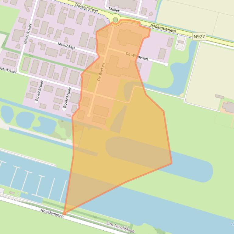 Kaart van postcodegebied 8521ME.