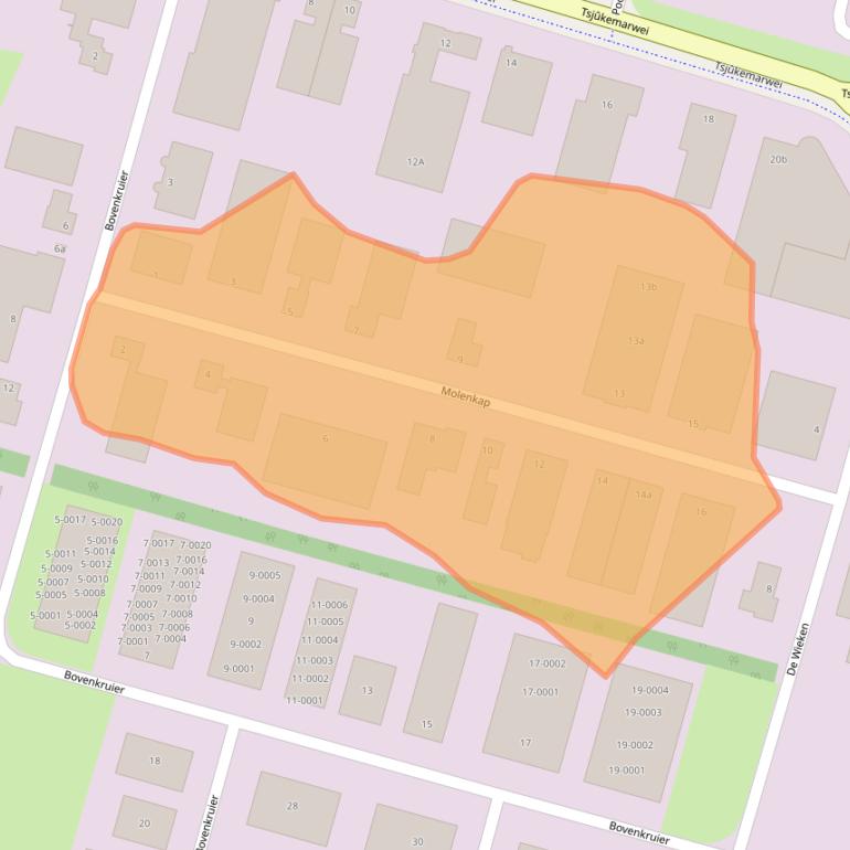 Kaart van postcodegebied 8521MH.