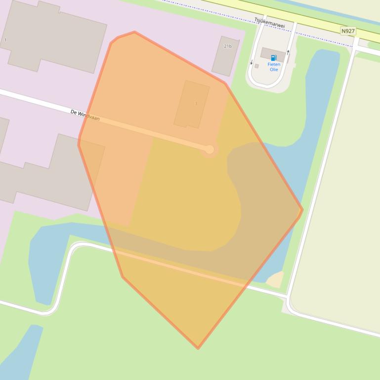 Kaart van postcodegebied 8521MJ.