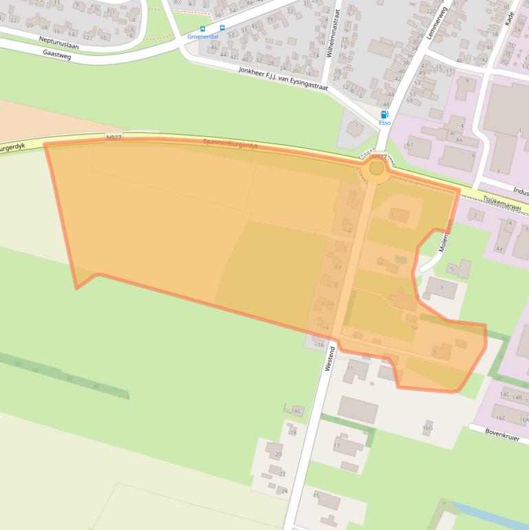 Kaart van postcodegebied 8521NN.