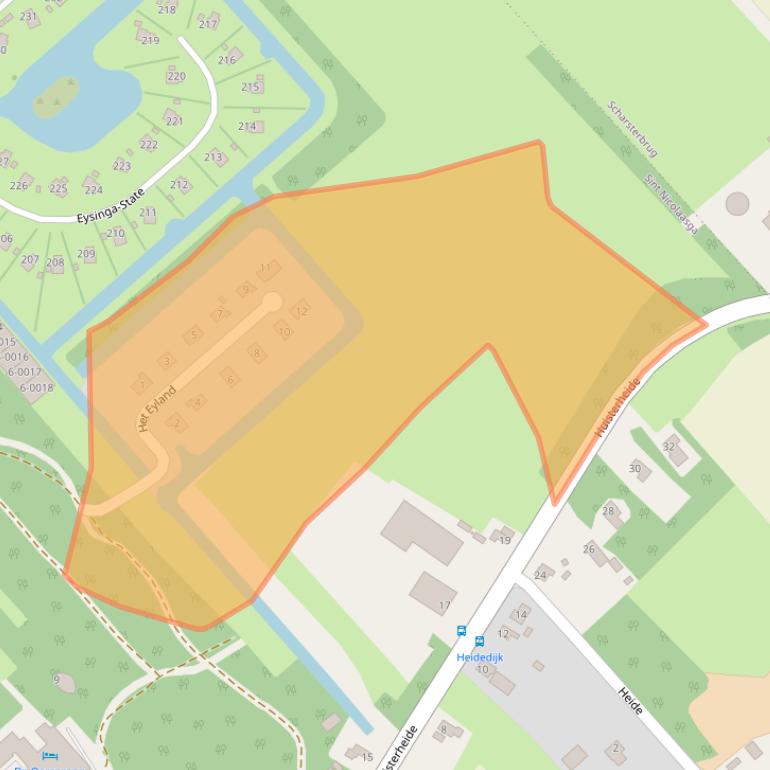 Kaart van postcodegebied 8521NZ.