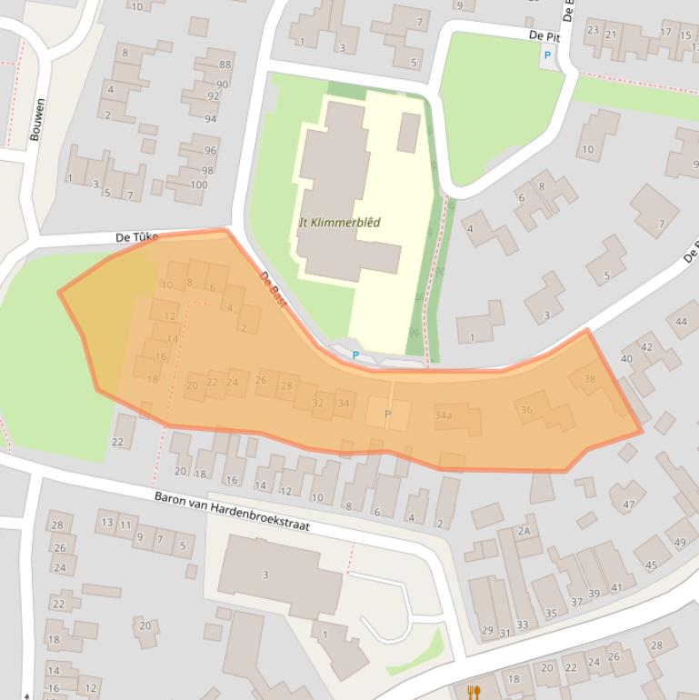 Kaart van postcodegebied 8521PB.