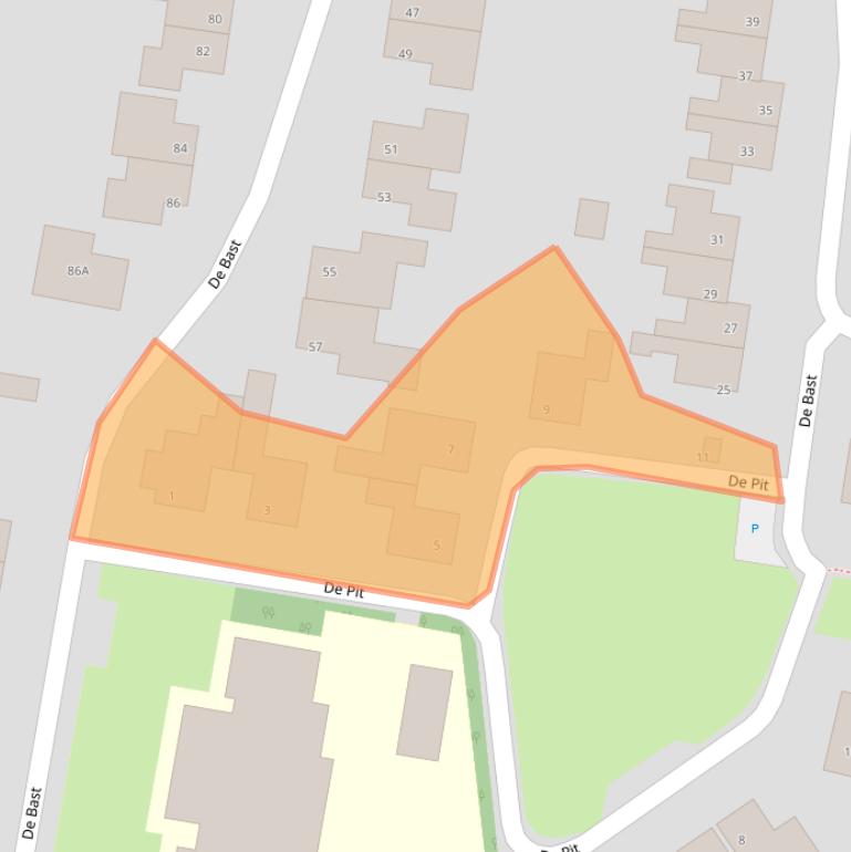 Kaart van postcodegebied 8521PC.