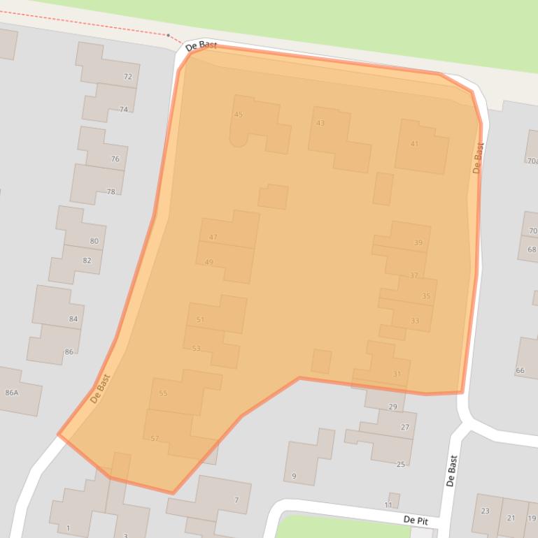 Kaart van postcodegebied 8521PJ.