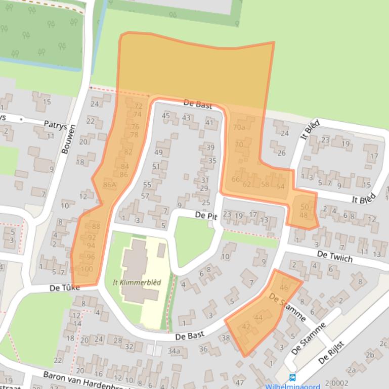 Kaart van postcodegebied 8521PK.