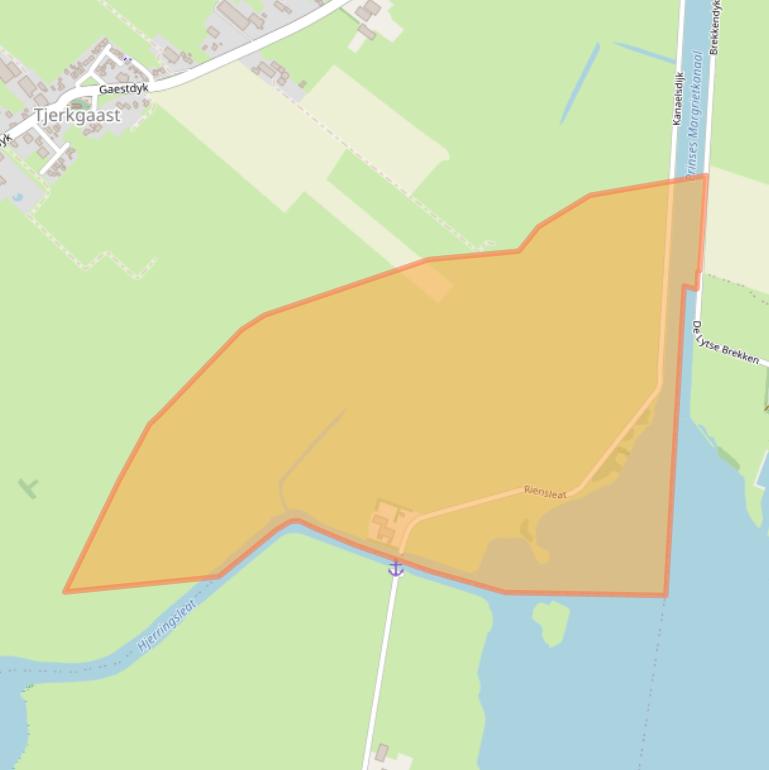 Kaart van postcodegebied 8522MJ.