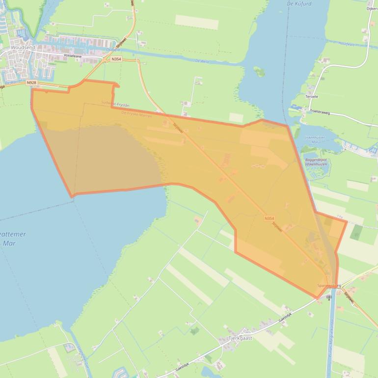 Kaart van postcodegebied 8522ML.