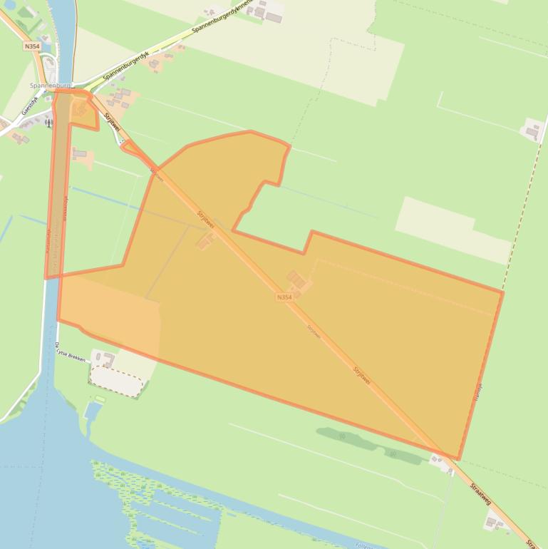 Kaart van postcodegebied 8522MN.