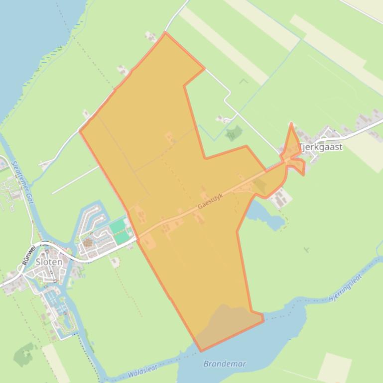 Kaart van postcodegebied 8522MZ.