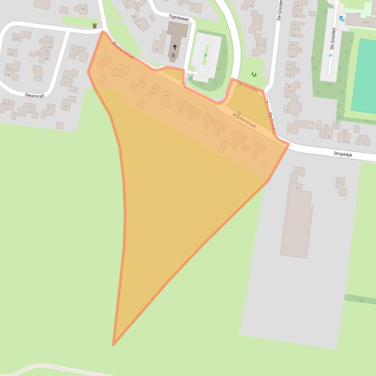 Kaart van postcodegebied 8523NE.