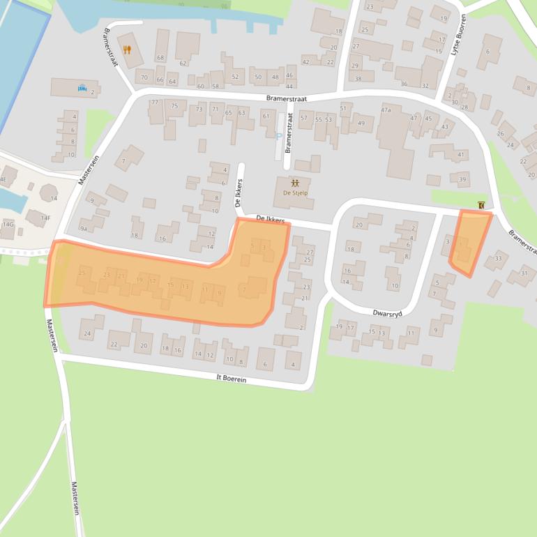 Kaart van postcodegebied 8523NV.