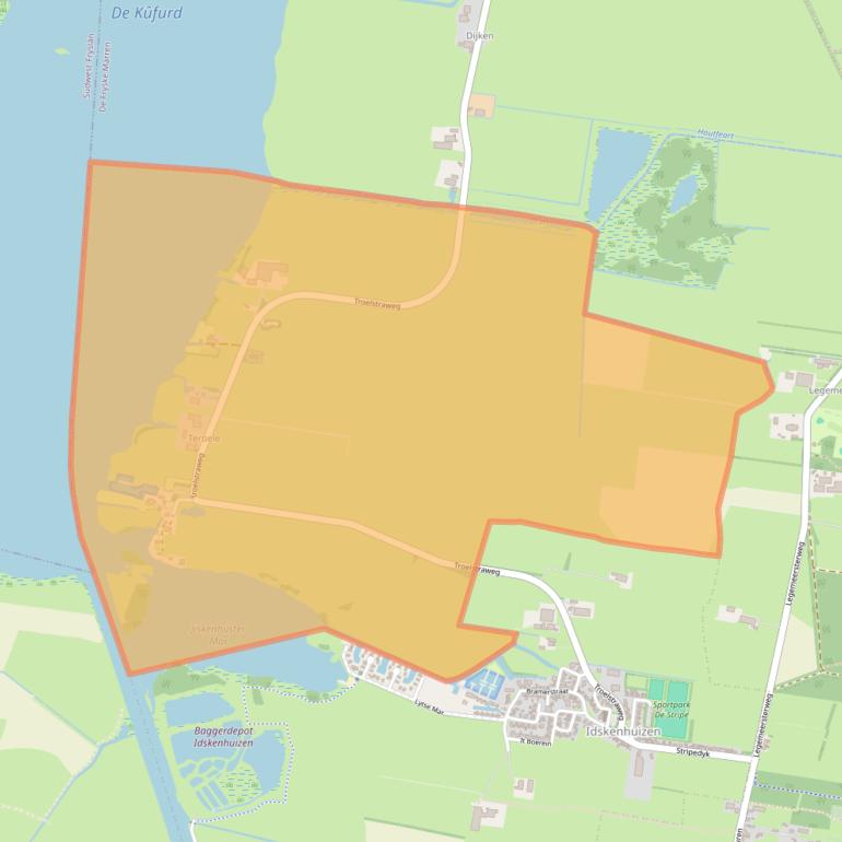 Kaart van postcodegebied 8524DK.