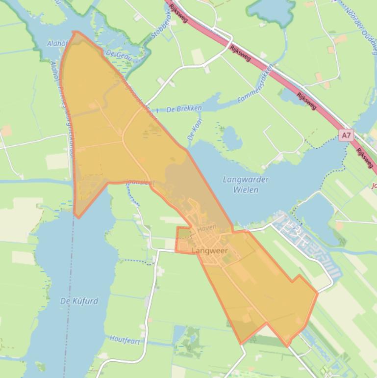 Kaart van postcodegebied 8525.