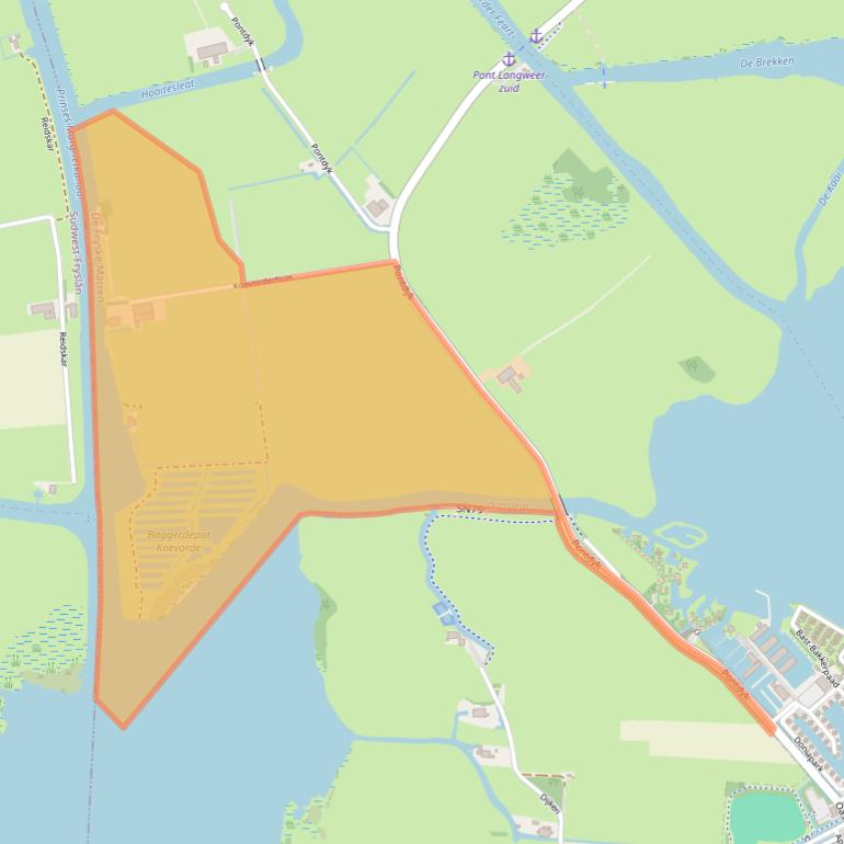 Kaart van postcodegebied 8525DN.