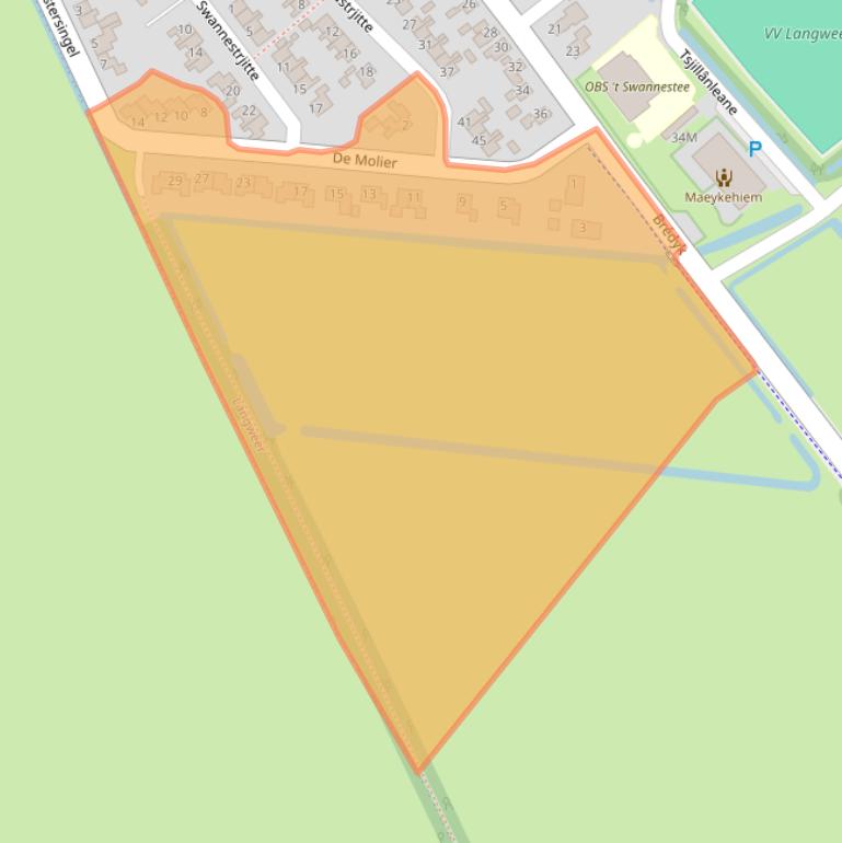 Kaart van postcodegebied 8525EX.