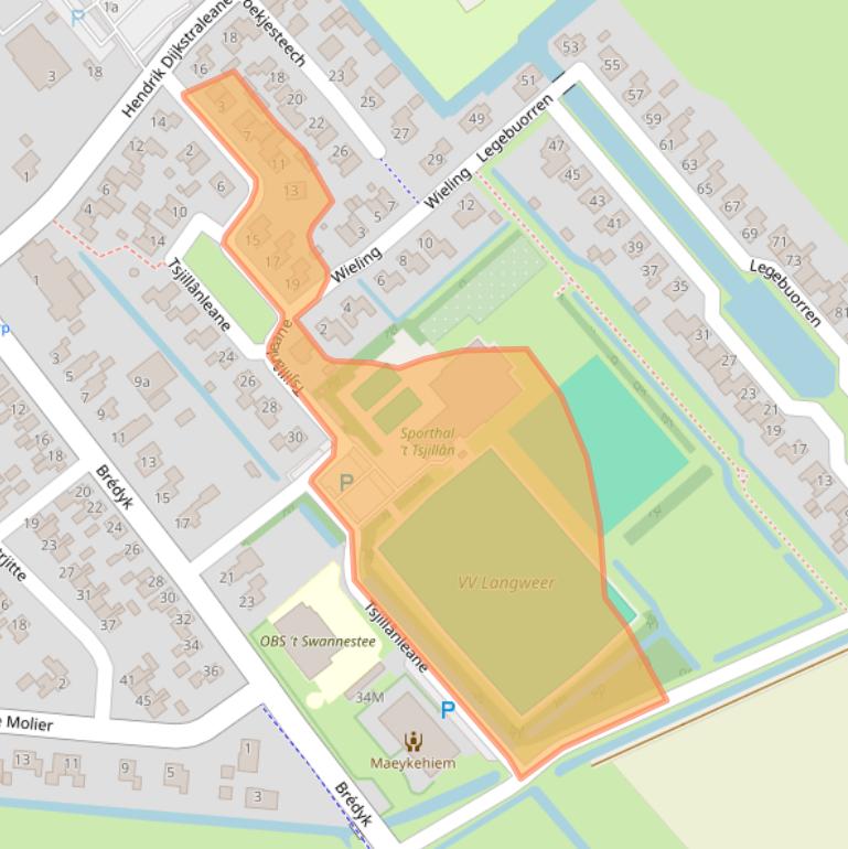 Kaart van postcodegebied 8525GP.