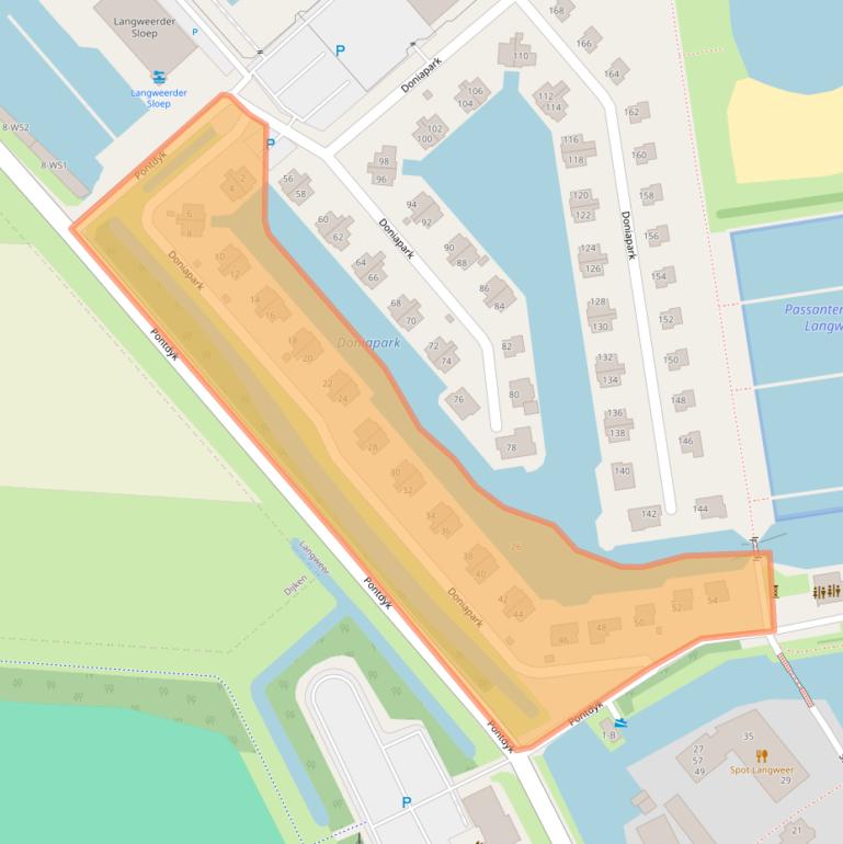 Kaart van postcodegebied 8525GS.