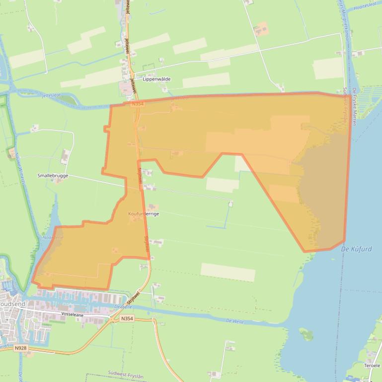 Kaart van postcodegebied 8529MJ.