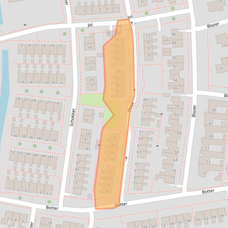 Kaart van postcodegebied 8531CD.