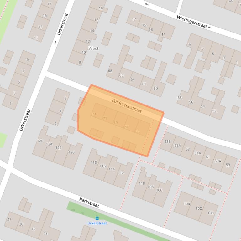 Kaart van postcodegebied 8531KJ.