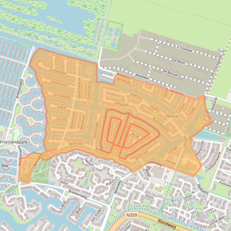 Kaart van postcodegebied 8532.