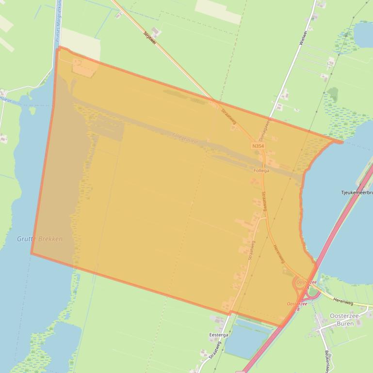 Kaart van postcodegebied 8535.