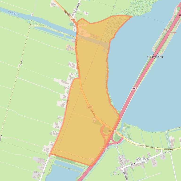 Kaart van postcodegebied 8535WH.